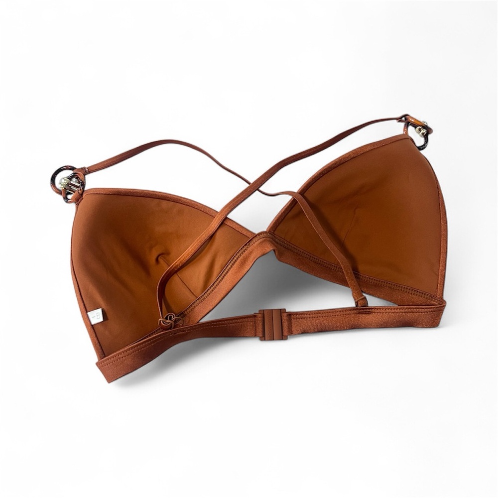 Zimmermann Violet Triangle Bikini Top Caramel Brown Sz - Picture 5 of 7
